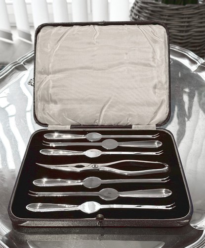 Antikes hummerbesteck set - hummerbesteck-set, im