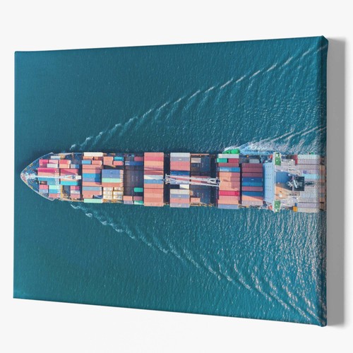 Containerschiff von oben - ,