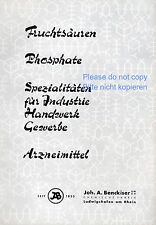 Chemische Fabrik Benckiser Ludwigshafen XL Reklame 1956 Werbung Chemie ad