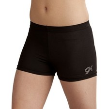 GK E1323 Hotpant Short black/schwarz m. Elasthan + Strass Logo