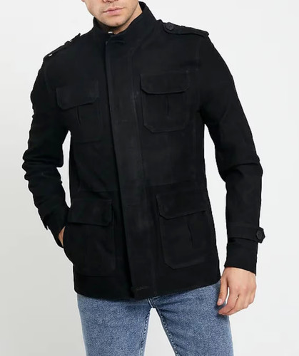 Schwarze feld lederjacke - feld, für