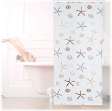 Relaxdays Duschrollo Ocean, wasserabweisend, Muschel Badrollo Wanne u. Dusche, D