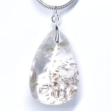 LODOLITH Gartenquarz Schamanenstein TROPFEN 32mm Anhänger 925 Silber SPLO21
