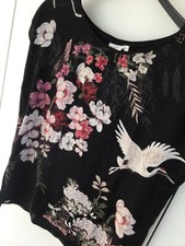blusen shirt kappahl Lschwarz Vogel kranich blumen  print boho blogger  business