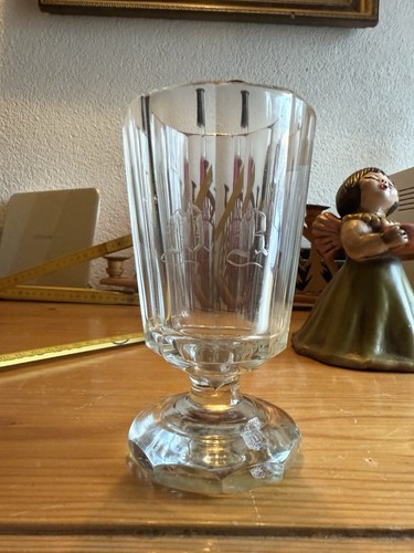 Antikes glas monogramm becher - monogramm,