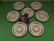Mitterteich * 7 Eierbecher * passend zum Kaffeeservice, Veilchen, grüner Rand