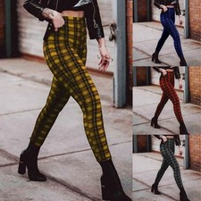 Damen Karo Tartan Hohe Taille