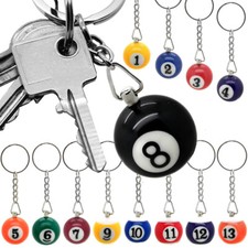 1 Stück Billardkugel Pool Snooker Sport Geschenk Schlüsselanhänger Ring Nummer schwarz