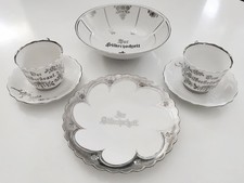 Antik um 1900 Silberhochzeit Schale Platte Teller Tasse Silesia Silberbraut ...