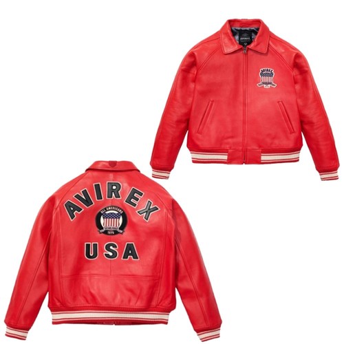 Avirex red real bomber - red,