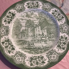 1 Speiseteller Flacher Teller Englisch Ironstone Tableware Grün Old Inns Series