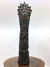 Antike Skulptur Knochen / Bein Figur Asien - Indien Tara ? Guyanyin ? Vishnu ?