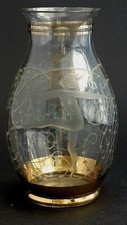 Vase Glas Schliff Akt Art Deco