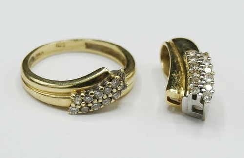 Set ring anhänger diamant - set,