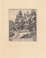 Exlibris bookplate radierung - bookplate,