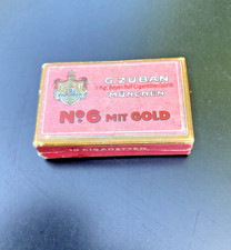 Zigaretten-Pappschachtel - G. Zuban - No 6 mit Gold - 10 Stck. München - um 1920