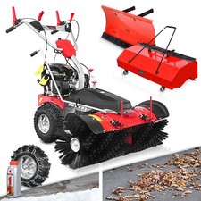 Kehrmaschine Benzin 100 cm Arbeitsbreite 6,5 PS Schnee Fräse Schild Motorbesen