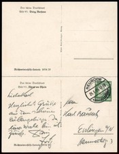 D. R. Bildpostkarte P 254 gebraucht Kartenpaar BRIEG/RHENS 1935 in NEURODE [877]