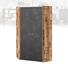 Eckschrank FARGO FG-17 mit 2 Türen Kleiderschrank Drehtürenschrank Industriell