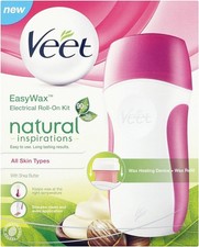 Veet Easy Wax Elektrisches Roll-On Kit, Ganzkörper, Weiß/Pink, OHNE Warmwachs