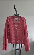 Bonprix Strickjacke Häkelstich pink
