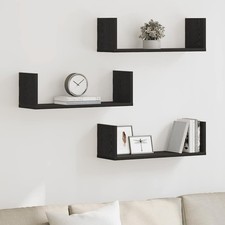 Wandregale 3 Stück Schwarz