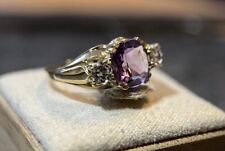 333 Gold Ring Amethyst & Zirkonia 8 Karat Gelbgold Gr. 57 Damen Lila 