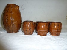 Gebrauchskeramik aus Bulgarien, Kanne mit 6 Stk. Henkelbecher,  NEU, 