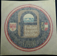 Souvenir-Aufkleber Felbertauernstrasse  Tirol Salzburg Österreich 70er Oldtimer