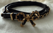 Chanel Gürtel XS Belt Schwarz Gold Leder