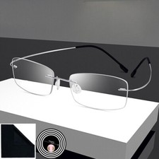 Randlos Lesebrille Titan Legierung Leser Herren Damen Lesehilfe +1,0 bis+ 4,0