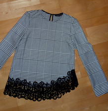 Bluse, schwarz / weiß von