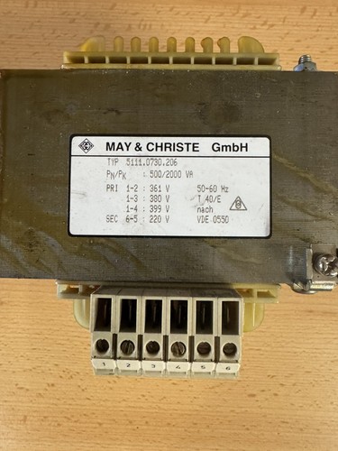 May christe trafo gmbh typ - &,