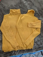 Pullover Rolli 2 tlg. senf gelb Farben Damen Strickpullover  Gr. S Manguun