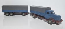 Wiking H0 1:87 LKW Büssing 8000 LASTZUG PRITSCHE PLANE BLAU ROT GRAUE PLANE