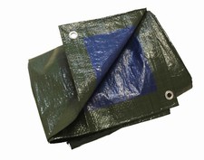 Gewebeplane 70g/m² Abdeckplane 0,27 €/m² Schutzplane Ösenplane Plane grün/blau