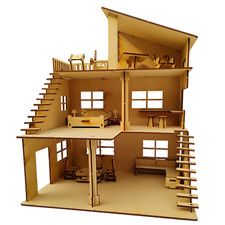 Wooden Dollhouse Plywood DIY