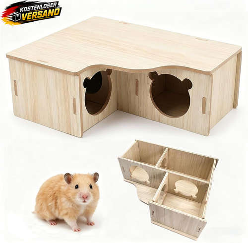 Hamsterhaus naturholz zimmer - hamsterhaus,