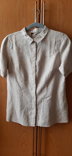 Leinenbluse 100 beige 40 - leinenbluse,