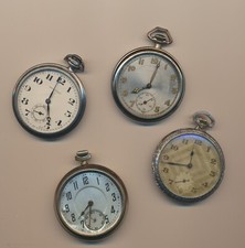 Alte Taschenuhren 4 Stück für Bastler um 1930 Metall, defekt