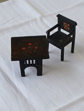 Erker- oder Gartenmöbel Holz bemalt  orig. v.Puppenstube 1902 TOP !