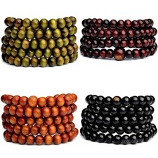 50CM BUDDHA ARMBAND KETTE SANDELHOLZ HOLZ ROSENKRANZ BUDDHISTISCHE GEBETSKETTE 