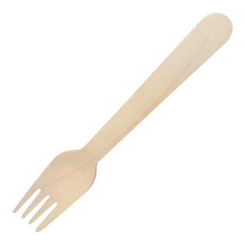 100 holzgabeln 16cm braun - braun, holz