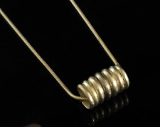 925 Sterlingsilber mit Palladium Anhänger Spirale Rolle auf Schlangenkette 45 cm