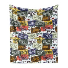 USA Weich Flanell Fleece Decke Retro Auto Kfz-Kennzeichen