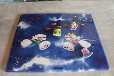 Diddl Magnettafel  Untergrund  blau  ca. 50 x 40cm  mit 3 Magnete Guter  Zustand