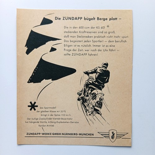 1954 zündapp motorrad 601 - motorrad, ks