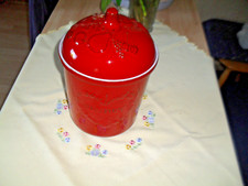 ca. 3,5 l Rumtopf Früchtetopf Fruchttopf  rot Topf mit Dekor Keramik