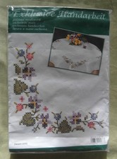 Stickpackung Exklusive Handarbeit Decke Blumen Kreuzstich 80cmx80cm Nr. 0195 NEU