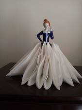 England - Serviettenhalter Servietten Porzellan Kobalt 12 Servietten Frauenrock